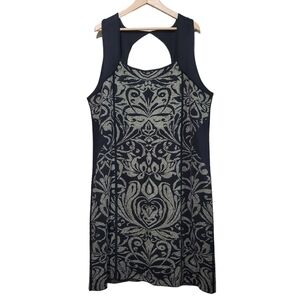 Lane Collection Damask Bodycon Cocktail Dress Black Metallic